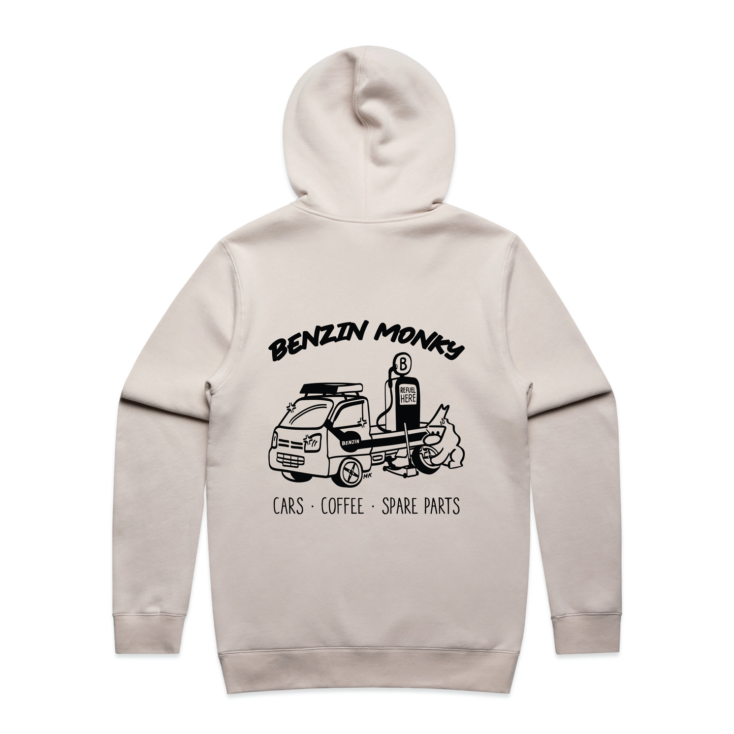 Benzin Monky Hoodie Bone